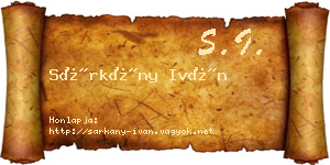 Sárkány Iván névjegykártya