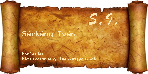 Sárkány Iván névjegykártya
